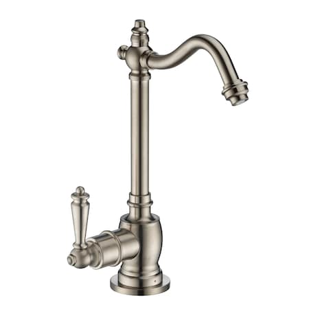 Whitehaus Point Of Use Instant Hot Water Drink Faucet W/ Traditional Spout, Nckl WHFH-H1006-BN